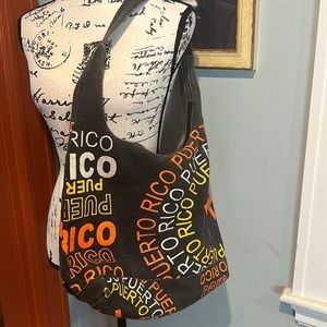 Puerto Rico Burlap-Style Shoulder Bag